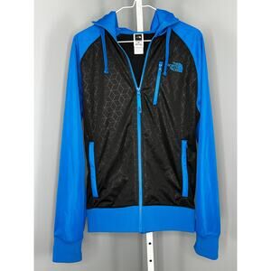 The North Face Mens Small Full Zip Hoodie Blue Black Lightweight Jacket